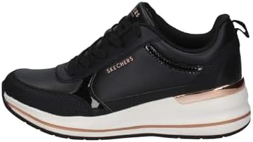 Skechers Lacci da Donna Billion 2 Fine ShineBILLION 2 Mid, Finitura in Vernice Duraleather Nera, 37 EU