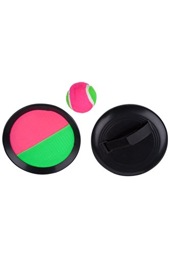 Mountain Warehouse Catch Ball Set Outdoor Garden Game Summer Holiday Fun Hook & Loop Dics lightweight Black