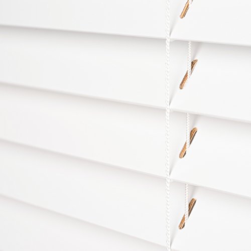 Holzjalousie 35mm weiss / Holz Jalousie Jalousette Echtholz (100×130 (B x H in cm)) - 3