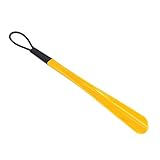 19'' Plastic Shoe Horn Long-Handled with Paracord Loop - Home Travel Durable Shoe Horn for Long or Short Boots - Professional and Comfy for Women, Kids, Seniors, Pregnancy Shoes (Yellow)