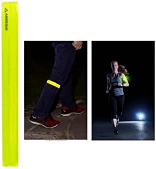 Reflective Armband/Armband (Pack of 2) – Fluorescent (Hi-Vis) – Automatic Adjustment – For Nights, Cycling, Running, Sports, Running, Walking, Cycling, Hiking, work and other activities – Colour: Yellow/Neon