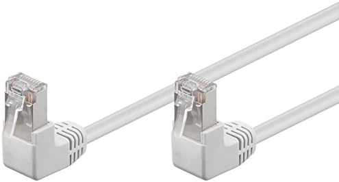 Wentronic Goobay - 96062 - CAT 5e - Network Cable - 2 x 90° Angled F/UTP - White -1 Metre Length