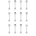 Produktbild Selldorado® 12- teiliges Zungenpiercing Set verziert mit Schmuckstein aus 16L Chirugenstahl