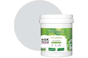 BOX DECO COULEURS Peinture murale naturelle écologique aspect mat intérieur Natura - 1L / 13m², Gris Clair
