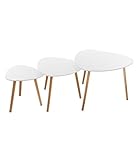 Atmosphera - Lot de 3 Tables à café Mileo Blanches - Blanc