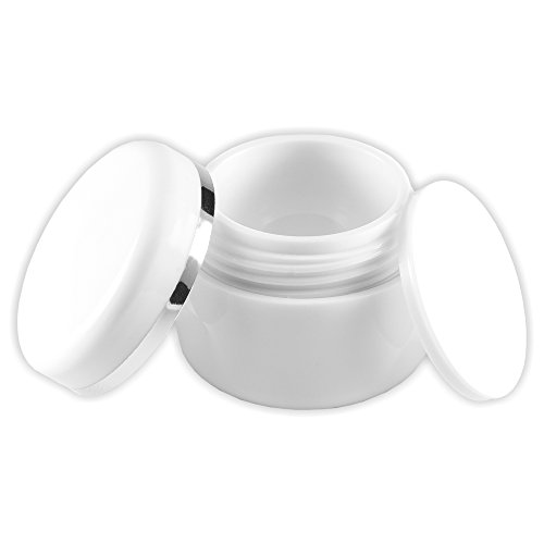 10 Stück 5ml Geltiegel weiss – Leerdose – Cremedose mit Silberrand und Abdichtscheibe - 3