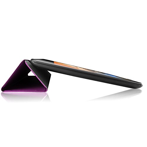 Infiland Lenovo IdeaTab A10-70 Hülle Case-Ultra Dünn Tri-Fold Smart-Muschel PU Leder Ultra Schlank Superleicht Ständer Smart Shell Cover Schutzhülle Etui Tasche für Lenovo IdeaTab A10-70 (10,1 Zoll) (lila) - 7