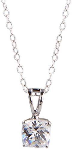 Somma Made with Swarovski Zirconia Antique Cushion Checker Board Cut 925 Silver Pendant for Women