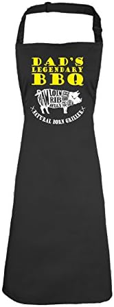 123t Funny Aprons Dads Legendary BBQ Joke Family Party Kitchen Cooking PREMIER APRON - The Perfect unique Gift present for Christmas Birthday Mum Dad Wife Husband Cook Chef