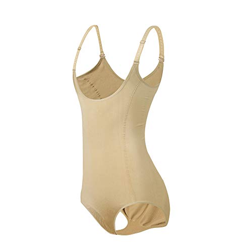 Amazingjoys Open Bust Shapewear Seamless Bodysuit Tummy Control Body Shaper for Women Beige