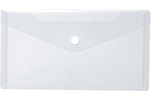 HERMA 20032 - Bolsas para documentos (22 x 12 cm, polipropileno), transparente con botón de presión para escuela, universidad, oficina, sobres de polipropileno, color blanco