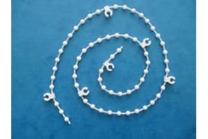 UK-BLINDPARTS HILLARYS WHITE VERTICAL BLIND LINK BEAD CHAIN 3.5 INCH 89mm 50 LINKS