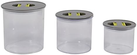 Kook Time Game Cliptop Kilner Jars, Gray and Green, 15 x 15 x 15 cm, Pack of 3