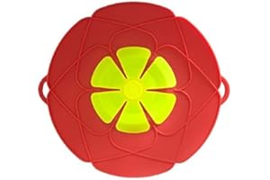 BEAUTYBIGBANG Spill Stopper Lid Cover Boil Over Spill Stopper Multi-Function Kitchen Tool Spill Stopper Silicone Sub-flower Type Pot Lid for Pans and Pots Boil Kitchen Over Safeguard (Blue and Green) (Red)