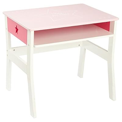 Atmosphera Bureau en bois pour enfants - Pratique et Astucieux - Coloris ROSE
