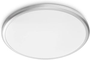 Philips LED Ceiling Light, Style Spray, Bathroom/Kitchen, 12W, IP44 protection class, Plastic, Silver (White)