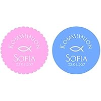 24 Aufkleber Etiketten Selbstklebend Kommunion Konfirmation Taufe
