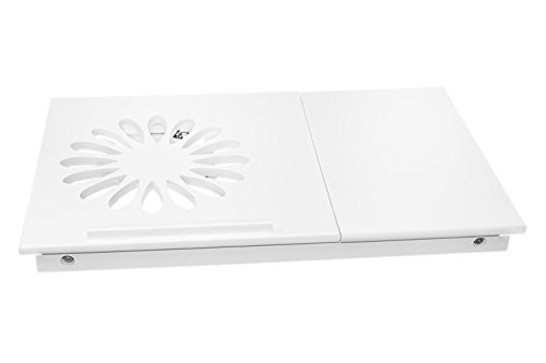 NEG Notebook-Tisch NegTray FLOWER FLORA (weiß) Laptop-Tray/Knietablett mit höhenverstellbare Füßen/Scharnier-Ablage aus Echt-Holz + Belüftung - 3