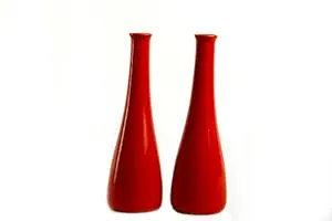 Caffeine Ceramic Handmade Red Glazed Elegant Vases (Set of 2)