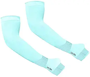 AdroitZ Sky-Blue Uv Sunblock protection with thumb hole Arm sleeves for unisex_2