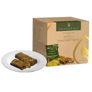 Saarganic Ayurvedic Nutrition Snack Bar 350 Gm Pack ( 35G x 10) Superfood with Herbs, Ashwagandha,Ragi, Flax seeds, Pumpkin Seeds for Weight Loss, No Preservatives, 100% Veg, Healthy Diet Snack Sugar Free, for Energy, Fitness & Immunity (10 Bars)