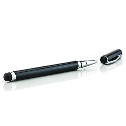 Saxonia Touch Stift Pen Eingabestift Touchpad Touchpen für Berührungsempfindliche Bildschirme von Handy/Smartphone Tablet mit Kugelschreiber chwarz