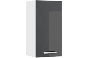 Vicco pensile da cucina R-line, Antracite lucido/Bianco, 30 cm