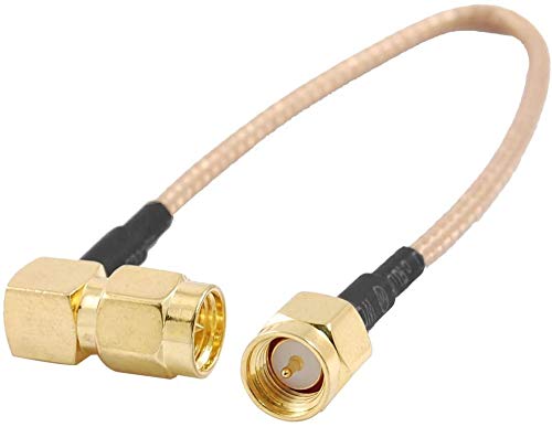 3AN Telecom SMA Male to SMA Right Angle Male Connector Jumper Pigtail Cable RG316 (6") 1PCS