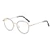 Produktbild Junkai Männer Frauen Runde Brillen - Metall Rahmen Anti Blau Licht Clear Lens Gläser Rahmen für Computer/PC Spiel/TV / Handy Lesen Brillen - ka18082009