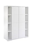 Schardt 068615202 2-türiger Kleiderschrank Maximo, mit zwei Seitenregalen, weiß