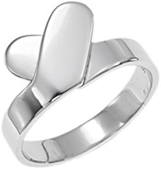 Opex XJ11R1 Heart Ring-Women's Rhodium-Plated Silver 925, 1000-3.1 g-Silver silver