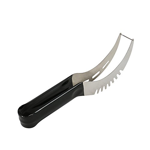 Rostfreier Melonenschneider Mit Griff In Schwarz Für Wassermelonen PLUS Doppelpack Zweiseitiger Obst-Ausstecher Zum Gestaltend / Bowle Und Andere Früchten - 3