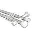 Produktbild Interdeco Gardinenstange Silbergrau / Weiß 2-läufig aus Metall 20 mm Ø Prestige Luino, 140 cm