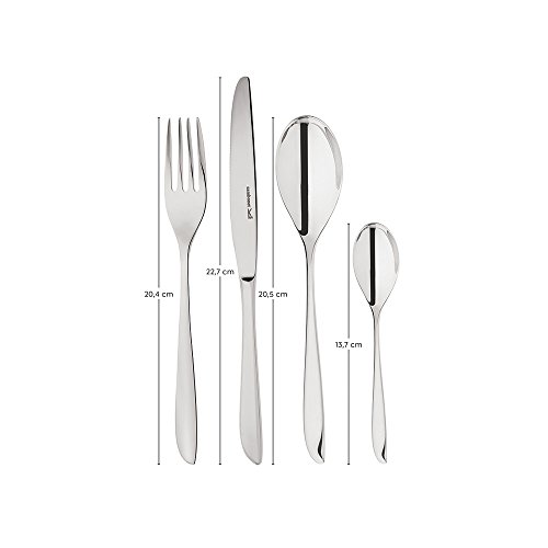 comprare on line Sambonet Leaf - Set di Posate da Tavola monoblocco in acciaio inox 18/10, per 6 persone, 24 pezzi: 6 forchette, 6 cucchiai, 6 coltelli, 6 cucchiaini da tè prezzo