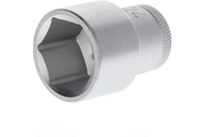 GEDORE Steckschlüsseleinsatz, Nuss, 1/2'' 12,5 mm Antrieb, 6-kant, 24 mm Weite, Werkzeug, 19 24, Stahl verchromt