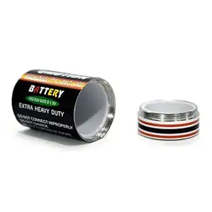 6cm Battery Secret Hidden Container Storage Stash (Pack of 1, Black)