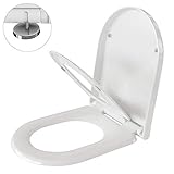 ⛲ Absenkautomatik / Softclose- Kein nervtötendes Knallen und Knarren der Klobrille mehr. Klappen Sie einfach den Toilettendeckel mit Absenkautomatik in Richtung Toilette runter und sie wird sanft und völlig lautlos heruntergleiten. Passen Sie die Sinkgeschwindigkeit Ihren Bedürfnissen an, dank der Regulierung