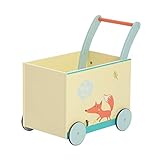 Chariot de marche trieur - Renard blanc, trotteur bébé 1-3 ans, Chariot bois