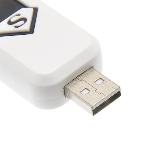 HOUSWEETY Weiß Windgeschützter USB Zigarettenanzünder – elektronisches Feuerzeug mit USB-Aufladung - 5