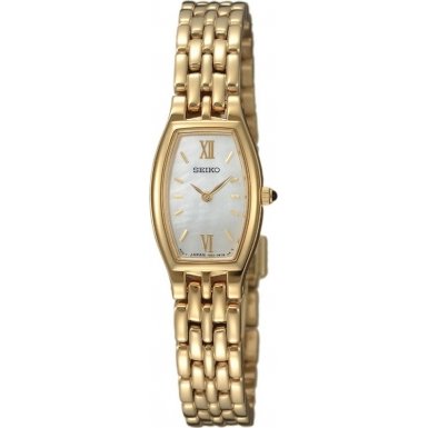 Seiko Ladies Quartz Analogue Watch SUJF22P1 with Gold Plated Bracelet and White MOP Dial