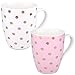 Produktbild MC-Trend 2er Set Tassen Becher aus bestem New Bone Porzellan mit goldenen Punkten veredelt in rosa und weiß im Geschenkkarton Höhe 10cm 370ml Vintage bunt Kaffee Tee Kakao Geschenk