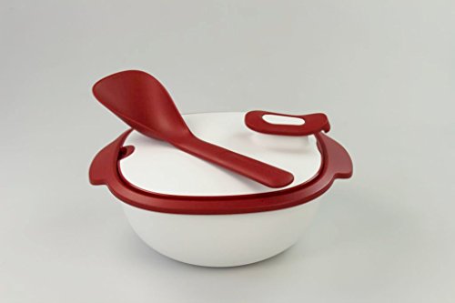 TUPPERWARE Thermo-Duo 2,25LWarmie-Tups Servieren+Servierlöffel Iso-Duo rot weiß 14864 - 5