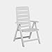 Produktbild STS SUPPLIES LTD Gartenstuhl Plastik Hochlehner Stapelbar Platzsparend Klappsessel Weiß Garten Verstellbar Kunststoff Camping Balkon Garden Comfort &E Book