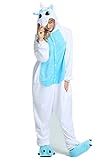 Kenmont Jumpsuit Tier Cartoon Einhorn Pyjama Overall Kostüm Sleepsuit Cosplay Animal Sleepwear für Kinder / Erwachsene (X-Large, Unicorn Blue) - 3