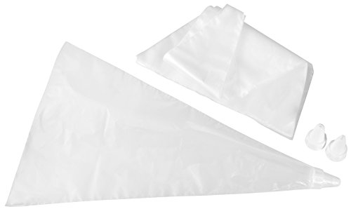 FMprofessional 21513 Einwegspritzbeutel inklusive 3 Tüllen, 4 Einheiten, Polyethylene, weiß, 50 x 50 x 20 cm