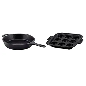 Bhagya cast iron cookware Skillet 10in & Paniyarakal 9 Holes