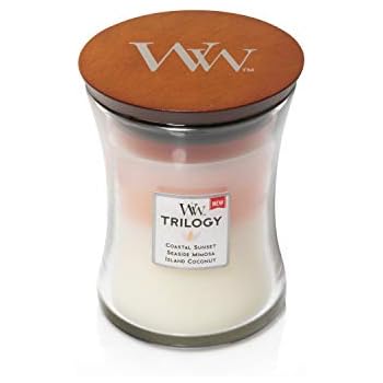 WoodWick Trilogy candela profumata a clessidra grande con Pluswick Innovation Giardino botanico