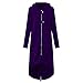 Produktbild Staresen Damen Mode mit Kapuze Jacke Outwear Winter Casual Mode outwar Mantel Lange ärmel Feste Mantel Tasche Damen Pullover reißverschluss Trenchcoat