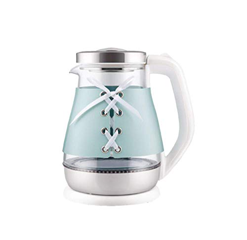 AA-SS Bouilloire d'bullition Rapide Rapide en Verre Clair - pichet  Del Bleu sans Fil lectrique DE 1,7 L avec Couvercle pivotant et Couvercle Rabattable, Filtre rutilisable Amovible