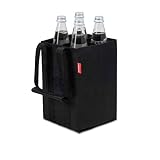 achilles Sac 4 bouteilles, sac pour bouteilles 4 x 1,5 litre, sacoche de transport avec séparations, porte-bouteilles en noir, 17cm x 17cm x 27cm